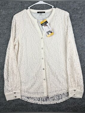 Cable & Gauge Women's Lace Blouse Whisper White Size Small New With Tags